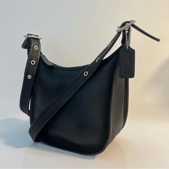 SOLD VINTAGE COACH Black Leather & Nickle Hardware Janice Legacy Bag #9959 - Picture 5 of 13